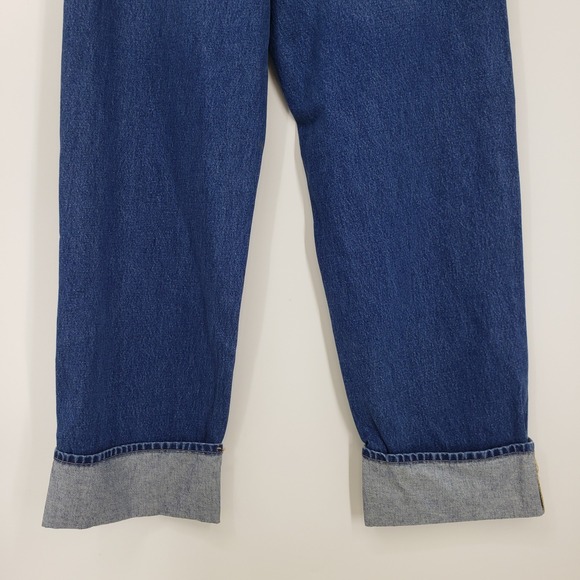 Universal Thread Cuffed Mid Rise 90s Baggy Jeans Womens Sz 10 Dark Wash Blue NEW - Picture 9 of 13